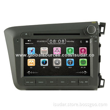 Car GPS DVD Player for Honda Civic 2012 RHD, w/ Wi-Fi, 3G, 1080P Video Play, Support iPhone 5S, 8"